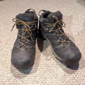 KEEN Utility Lansing Mid Height Steel Toe Work Boots Mens 9D Black Lace Up